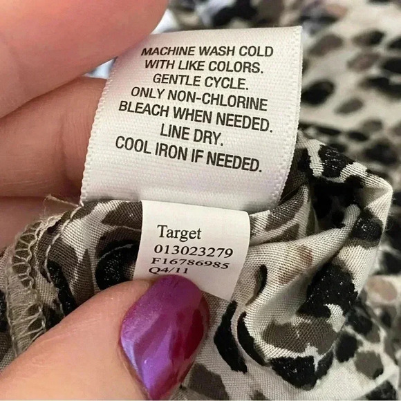 Merona long sleeve animal snake print blouse size xs with drawstring waist - Picture 6 of 6